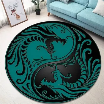 Koberec Yin yang kulatý koberec moderní - 160 cm x 160 cm,14