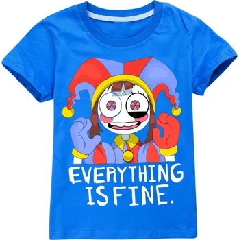Dívčí tričko The Amazing Digital Circus TRIČKO s potiskem na motivy populárního seriálu "The Amazing Digital Circus" - různé barvy Barva: modrá, Velikost: 130 CM