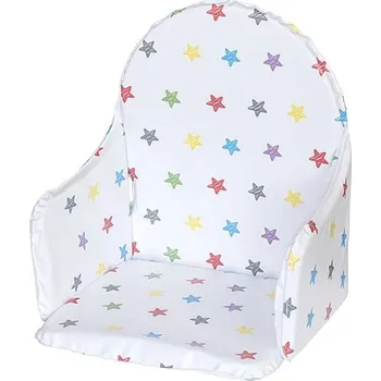 Jídelní židlička Vložka do dřevěných jídelních židliček typu New Baby Victory bílá hvězdy různobarevné