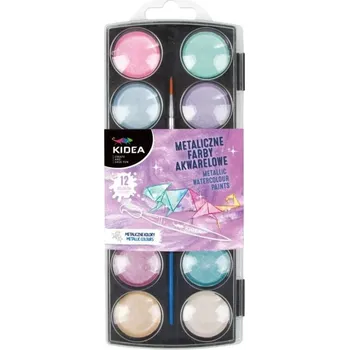 Vodová barva KIDEA METALICKÉ AKVARELOVÉ VODOVÉ BARVY 12 ODSTÍNŮ