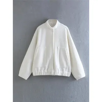 Dámská softshellová bunda Dámská pletená bunda s kapsami Barva: Bílá, Velikost: M