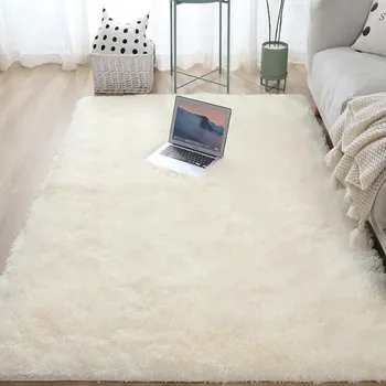 Koberec Koberec do obýváku měkký chlupatý - béžový,80 x 120 cm (31,5 x 47,2 palce