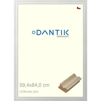 Rám na obraz DANTIK rámeček 59,4x84 | LYON Bílá (Plexi Čiré) (Vyrobeno s láskou u nás v DANTIKU)