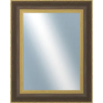 Koupelnový nábytek DANTIK - Zarámované zrcadlo - rozměr s rámem cca 40x50 cm z lišty ZVRATNÁ černozlatá plast (3071)