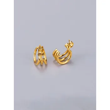 Náušnice ORNAMENTI Pozlacené náušnice Triple Hoops gold