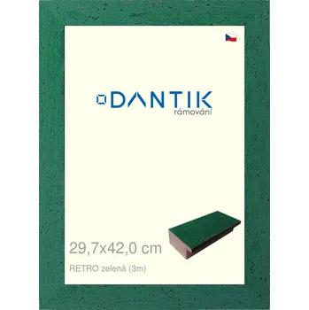 Rám na obraz DANTIK rámeček 29,7x42 | RETRO zelená (Plexi Čiré) (Vyrobeno s láskou u nás v DANTIKU)
