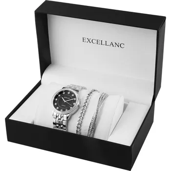 Kosmetická sada Dárková sada pro dámy Excellanc se 2 náramky a hodinkami stříbrná
