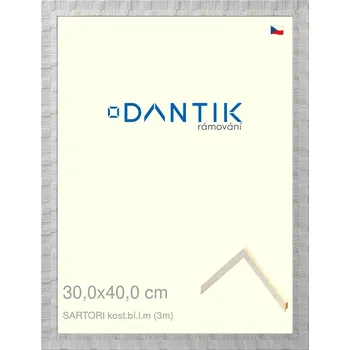 Rám na obraz DANTIK rámeček 30x40 | SARTORI kost.bí.l.m (Plexi Čiré) (Vyrobeno s láskou u nás v DANTIKU)