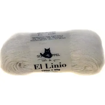 Příze Schoppel Wolle El Linio 990 Bílý (Lněná příze El Linio 990 Weiss)