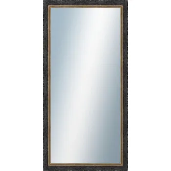 Zrcadlo DANTIK - Zarámované zrcadlo - rozměr s rámem cca 50x100 cm z lišty CARRARA hnědočerná (2948)