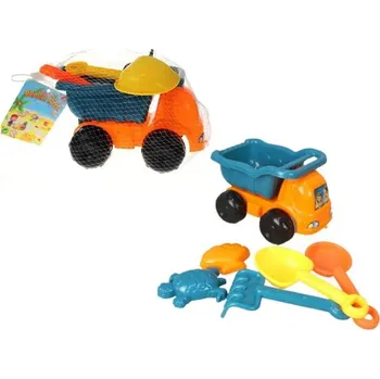 Hračka na písek DOVOZ EU SADA NA PÍSEK S AUTÍČKEM 22 CM 6 KS