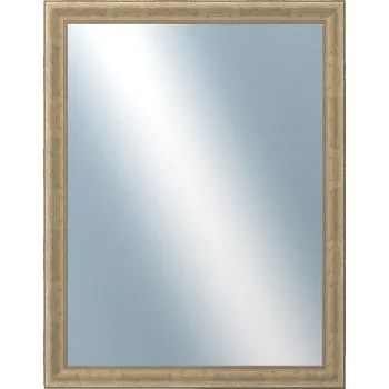 Zrcadlo DANTIK - Zarámované zrcadlo - rozměr s rámem cca 70x90 cm z lišty KŘÍDLO malé stříbrné patina (2775)