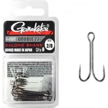 Rybářský háček Gamakatsu Dvojháček Double 22 Long Shank 6ks háčky vel.: 3/0