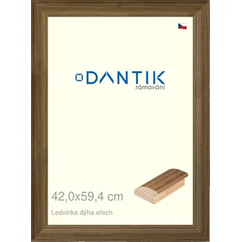 Rám na obraz DANTIK rámeček 42x59,4 | LEDVINKA dýha ořech (Plexi Čiré) (Vyrobeno s láskou u nás v DANTIKU)