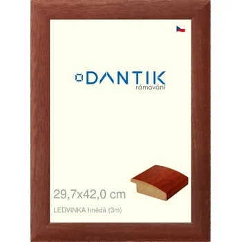 Rám na obraz DANTIK rámeček 29,7x42 | LEDVINKA hnědá (Plexi Čiré) (Vyrobeno s láskou u nás v DANTIKU)