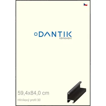 Rám na obraz DANTIK rámeček 59,4x84 | ALU profil 6030 Dýha černá (Plexi Čiré) (Vyrobeno s láskou u nás v DANTIKU)