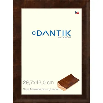 Rám na obraz DANTIK rámeček 29,7x42 | Saya Marrone Scurohnědá (Plexi Čiré) (Vyrobeno s láskou u nás v DANTIKU)