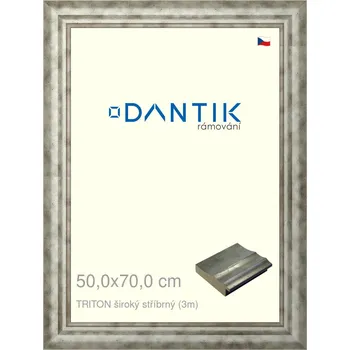 Rám na obraz DANTIK rámeček 50x70 | TRITON široký stříbrný (Plexi Čiré) (Vyrobeno s láskou u nás v DANTIKU)