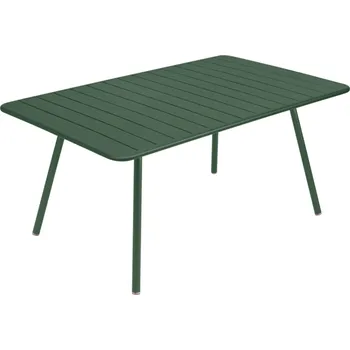 Zahradní stůl Tmavě zelený kovový stůl Fermob Luxembourg 165 x 100 cm
