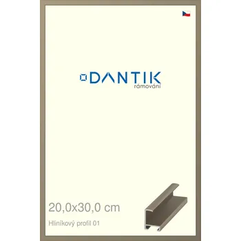 Rám na obraz DANTIK rámeček 20x30 | ALU profil 6001 champagne (Sklo Čiré) (Vyrobeno s láskou u nás v DANTIKU)