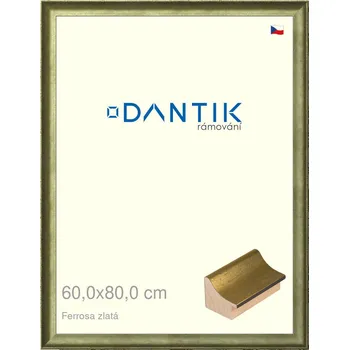 Rám na obraz DANTIK rámeček 60x80 | Ferrosa zlatá (Plexi Čiré) (Vyrobeno s láskou u nás v DANTIKU)