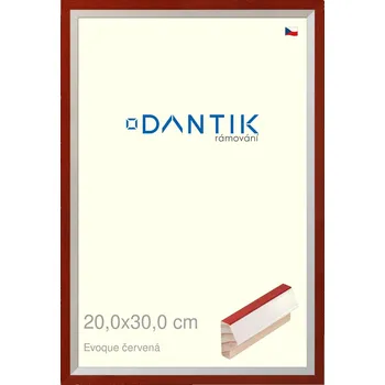 Rám na obraz DANTIK rámeček 20x30 | EVOQUE červená (Sklo Čiré) (Vyrobeno s láskou u nás v DANTIKU)