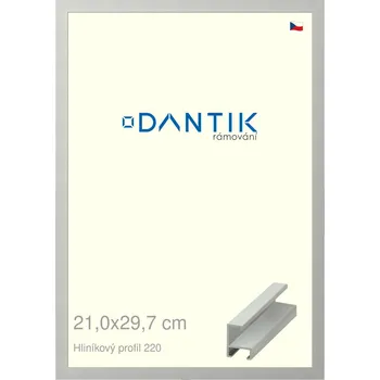 Rám na obraz DANTIK rámeček 21x29,7 | ALU profil 6220 Stříbrná matná (Sklo Čiré) (Vyrobeno s láskou u nás v DANTIKU)