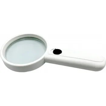 Lupa Ruční skleněná lupa se světlem, 65mm/4x