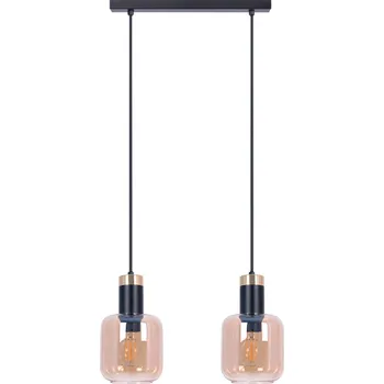 Kaja Doka závěsné svítidlo 2x40 W černá-zlatá-jantarová K-5266