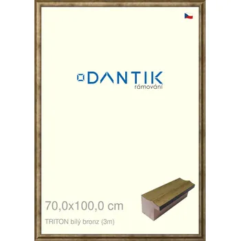 Rám na obraz DANTIK rámeček 70x100 | TRITON bílý bronz (Plexi Čiré) (Vyrobeno s láskou u nás v DANTIKU)