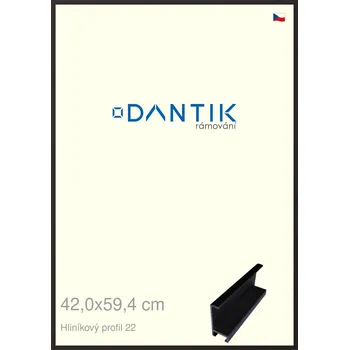 Rám na obraz DANTIK rámeček 42x59,4 | ALU profil 7022 Černá matná (Plexi Čiré) (Vyrobeno s láskou u nás v DANTIKU)