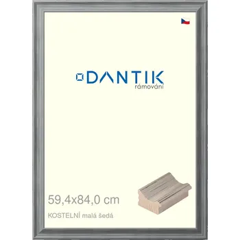 Rám na obraz DANTIK rámeček 59,4x84 | KOSTELNÍ malá šedá (Plexi Čiré) (Vyrobeno s láskou u nás v DANTIKU)