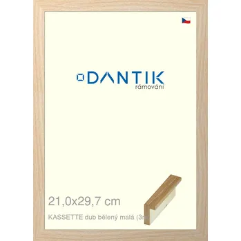 Rám na obraz DANTIK rámeček 21x29,7 | KASSETTE dub bělený malá (Sklo Čiré) (Vyrobeno s láskou u nás v DANTIKU)
