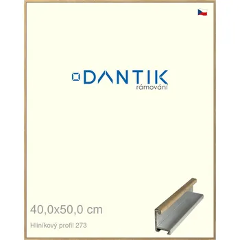 Rám na obraz DANTIK rámeček 40x50 | ALU profil 7273 Dýha dub (Plexi Čiré) (Vyrobeno s láskou u nás v DANTIKU)