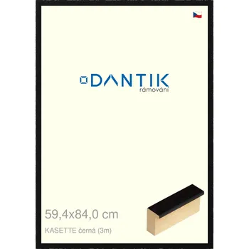 Rám na obraz DANTIK rámeček 59,4x84 | KASSETTE černá (Plexi Čiré) (Vyrobeno s láskou u nás v DANTIKU)