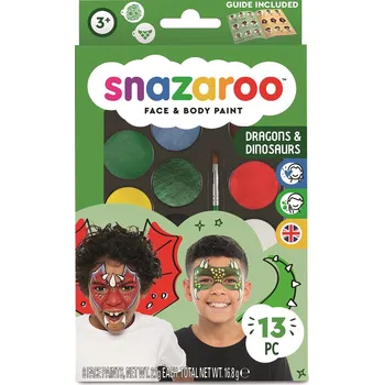 Speciální výtvarná barva Snazaroo Sada obličejových barev 8x 2 ml Draci a dinosauři