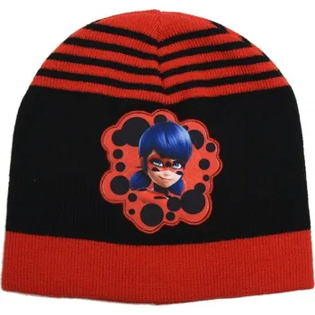 Pokrývka hlavy DOVOZ EU DÍVČÍ ZIMNÍ ČEPICE LADYBUG, KOUZELNÁ BERUŠKA černá Velikost: 52/54