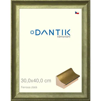Rám na obraz DANTIK rámeček 30x40 | Ferrosa zlatá (Plexi Čiré) (Vyrobeno s láskou u nás v DANTIKU)