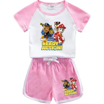 Tlapková Patrola - souprava kraťasy + triko (B) Barva: růžová (0366-1), Velikost: 150 (9-10 let)