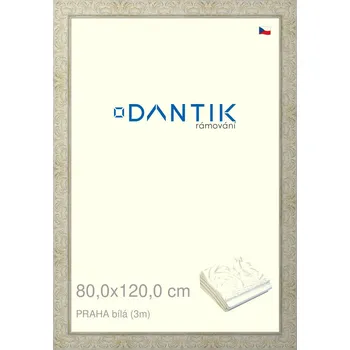 Rám na obraz DANTIK rámeček 80x120 | PRAHA Bílá (Plexi Čiré) (Vyrobeno s láskou u nás v DANTIKU)