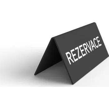 Stojánky REZERVACE - Stojánek RESERVED 130x45 mm, černý