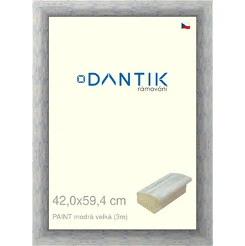 Rám na obraz DANTIK rámeček 42x59,4 | PAINT modrá velká (Plexi Čiré) (Vyrobeno s láskou u nás v DANTIKU)