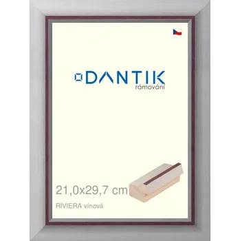 Rám na obraz DANTIK rámeček 21x29,7 | RIVIERA vínová (Sklo Čiré) (Vyrobeno s láskou u nás v DANTIKU)