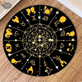 Koberec Kulatý protiskluzový koberec domácí dekorace styl zvěrokruh - 4,90 cm x 90 cm