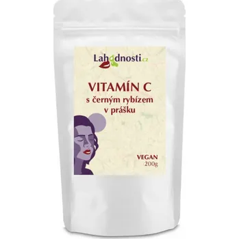 Lahodnosti Vitamín C s lyofylizovaným ovocem, 200 g Příchutě: Černý rybíz