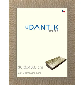 Rám na obraz DANTIK rámeček 30x40 | Golf champagne (Plexi Čiré) (Vyrobeno s láskou u nás v DANTIKU)