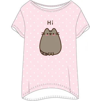 Dámské tričko DOVOZ EU DÍVČÍ/DÁMSKÉ TRIČKO NA SPANÍ KOČIČKA PUSHEEN RŮŽOVÉ Velikost: XL