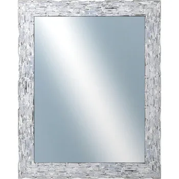 Zrcadlo DANTIK - Zarámované zrcadlo - rozměr s rámem cca 80x100 cm z lišty Travertino stříbrné (2893)