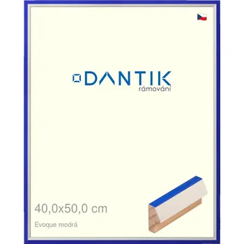Rám na obraz DANTIK rámeček 40x50 | EVOQUE modrá (Plexi Čiré) (Vyrobeno s láskou u nás v DANTIKU)
