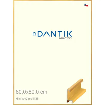 Rám na obraz DANTIK rámeček 60x80 | ALU profil 6035 Dýha barevná žlutá (Plexi Čiré) (Vyrobeno s láskou u nás v DANTIKU)